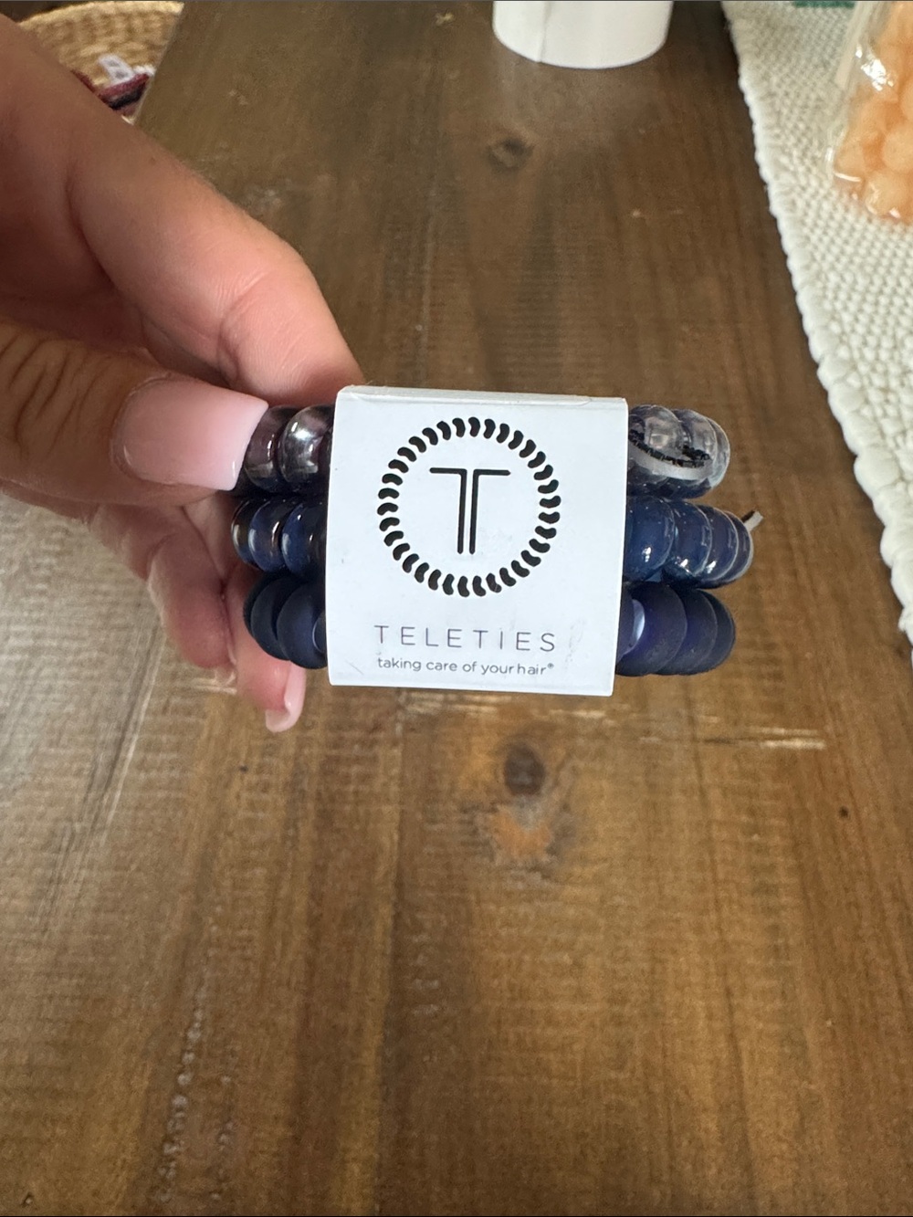 Teleties Navy Blue Spiral Hair Ties - 3 Pack